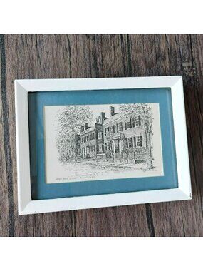 Vintage Nantucket Wall Decor, Three Bricks Art, C.M. Goff 1971 Framed Print